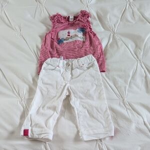 Janie and Jack White Garment with Pink Accents